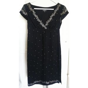 BCBG Black embroidered empire waist Dress
